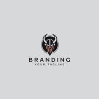 plantilla de diseño de logotipo vikingo creativo vector