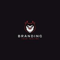 Grumpy Owl Logo Design Template vector