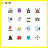 Set of 16 Modern UI Icons Symbols Signs for coding lover detective love bed Editable Pack of Creative Vector Design Elements