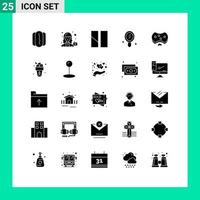 Universal Icon Symbols Group of 25 Modern Solid Glyphs of medical health editing care interior Editable Vector Design Elements