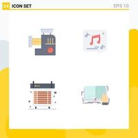 Modern Set of 4 Flat Icons and symbols such as mixer computer mix multimedia fan Editable Vector Design Elements