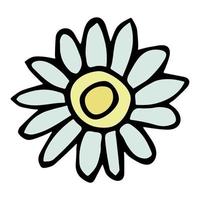 imágenes prediseñadas de flores simples. garabato floral dibujado a mano. para impresión, web, diseño, decoración, logotipo vector