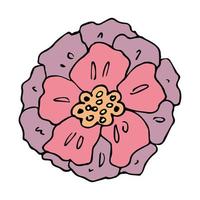 Simple flower clipart. Hand drawn floral doodle. For print, web, design, decor, logo vector