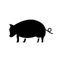 ilustración del icono de cerdo. icono relacionado con animales de granja. estilo de icono de glifo. diseño vectorial simple editable vector