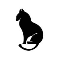 Cat icon illustration. icon related to pet. glyph icon style. Simple vector design editable