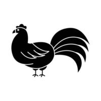 ilustración del icono de pollo. icono relacionado con animales de granja. estilo de icono de glifo. diseño vectorial simple editable vector