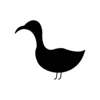 ilustración del icono de pato. icono relacionado con animales de granja. estilo de silueta. diseño vectorial simple editable vector