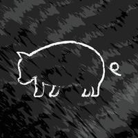Pig icon illustration. icon related to farm animal. chalk icon style. Simple vector design editable