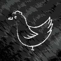 Chicken icon illustration. icon related to farm animal. chalk icon style. Simple vector design editable