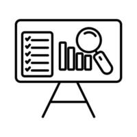 presentation board icon illustration. icon related to project management. line icon style. Simple vector design editable