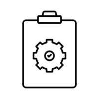 Checklist icon illustration with gear. icon related to project management. line icon style. Simple vector design editable