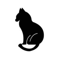 Cat icon illustration. icon related to pet. Silhouette style. Simple vector design editable