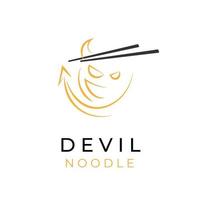 Devil Noodle Line Art Abstract Illustration Logo vector