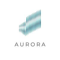 logotipo de ilustración simple de aurora con colores degradados vector