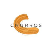 deliciosos churros logotipo de ilustración simple con azúcar dulce espolvoreado vector