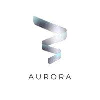 logo abstracto aurora simple con hermosos colores vector