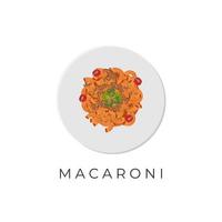 Illustration of Macaroni Pasta with Tomato Sauce and Delicious Minced Beef vector