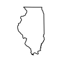 Illinois state borders, United States of Illinois. Arkansas border map. Political borders of the USA Illinois state. vector