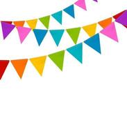 Realistic Detailed 3d Color Party Flags. Vector