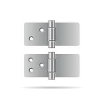 Realistic Detailed 3d Different Metallic Door Hinge Set. Vector