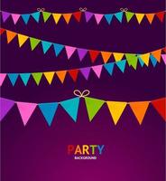 Realistic Detailed 3d Color Party Flags. Vector