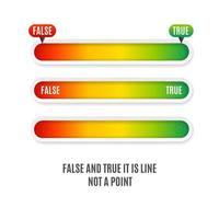 Realistic Detailed 3d Level Indicator True and False Concept. Vector