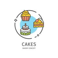 Bakery Thin Line Icon Concept. Vector