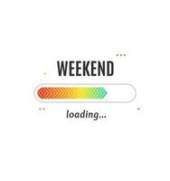 Weekend Loading Concept Isolated on a White Background. Vector