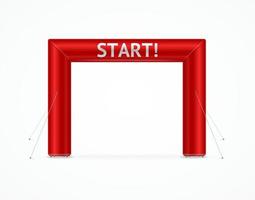 Realistic Detailed 3d Red Square Inflatable Archway. Vector