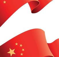 Realistic 3d Detailed China Flag Background. Vector