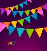 Realistic Detailed 3d Color Party Flags. Vector