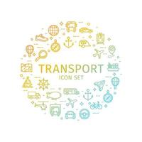 Transport Round Design Template Thin Line Icon Concept. Vector