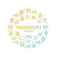 Transport Round Design Template Thin Line Icon Concept. Vector