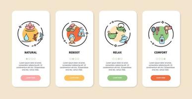 Spa App Screens Cards Set. Vector