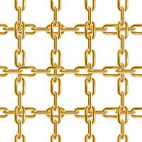 Realistic Detailed 3d Golden Chain Seamless Pattern Background. Vector