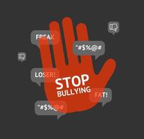 Stop Bullying Concept with Hand Gesture. Vector