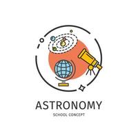 School Thin Line Icon Astronomy Concept. Vector