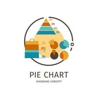 Diagrams Thin Line Icon Pie Chart  Concept. Vector