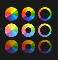 Different Color Palette Circle Set. Vector