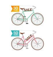 Sale Concept with Realistic Detailed 3d Bike Set. Vector