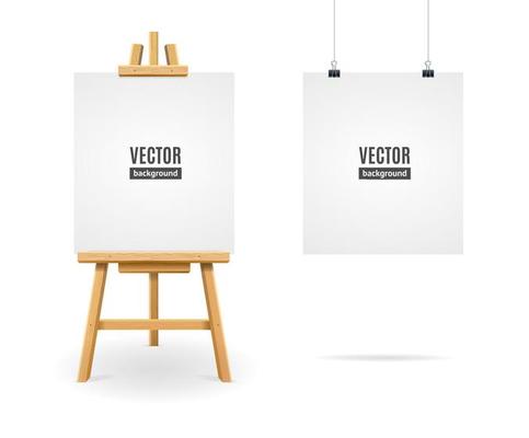 Realistic Detailed 3d White Paper Blank Set. Vector