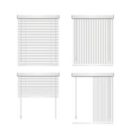 Realistic Detailed 3d White Jalousie Empty Template Set. Vector