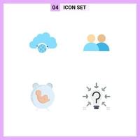 Editable Vector Line Pack of 4 Simple Flat Icons of network delivery hub contact baby Editable Vector Design Elements