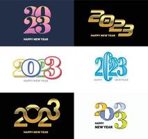 Big Set of 2023 Happy New Year logo text design 2023 number design template vector