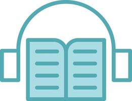 icono de vector de libro de audio