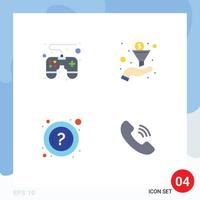 4 Thematic Vector Flat Icons and Editable Symbols of control pad call filter faq phone Editable Vector Design Elements