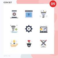 9 User Interface Flat Color Pack of modern Signs and Symbols of design app website add tool Editable Vector Design Elements