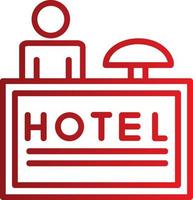 icono de vector de mostrador de hotel