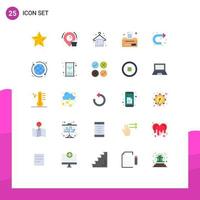 Set of 25 Modern UI Icons Symbols Signs for right sign beach towel arrow business Editable Vector Design Elements