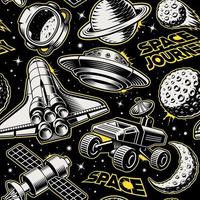 Black space seamless background in vintage style vector